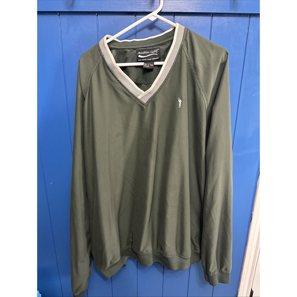 Austin Golf Tour Men's Windbreaker Pullover Black V-Neck Long Sleeve - Size XXL